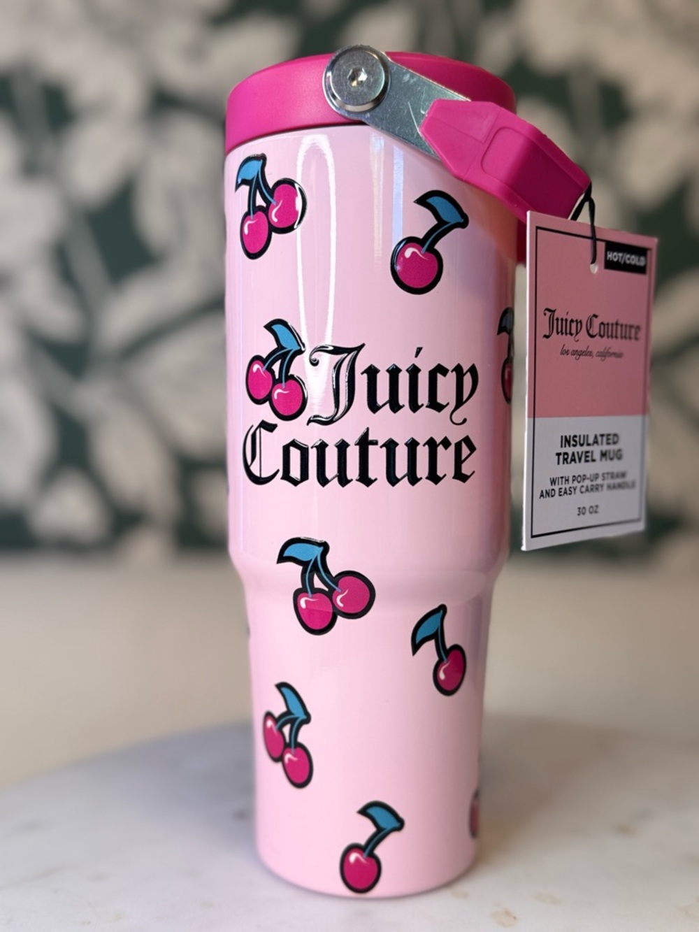 Juicy Couture Pink Cherry Insulated Tumbler NWT